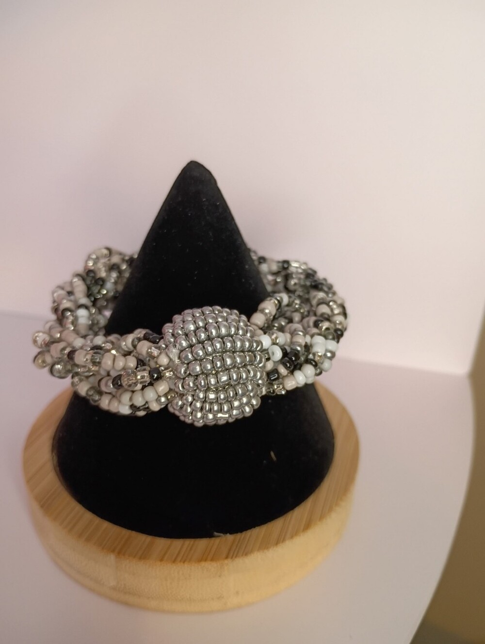 Vintage Chunky Woven Bead Statement Bracelet